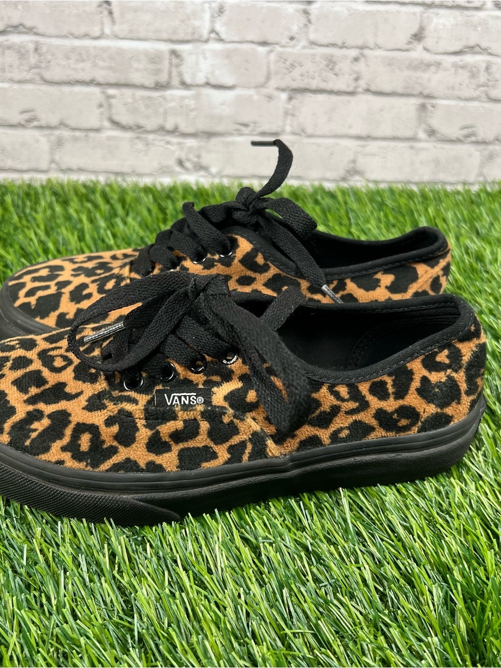 Vans Kids Leopard Print Low-Top Sneakers - Black & Brown